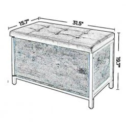 31.5 in. L x 15.7 in. W x 19.7 in. H Black and Brown Button Tufted Leatherette Flip Top Storage Bench by Benjara -Cheap Benjara Store brown and black benjara bedroom benches bm217098 44 1000