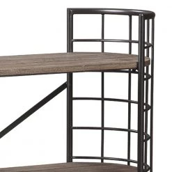 32.25 in. H Brown and Black Wood and Metal Bookcase with 3 Open Shelves by Benjara -Cheap Benjara Store brown and black benjara bookcases bookshelves bm207195 1f 1000