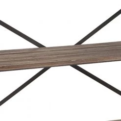 32.25 in. H Brown and Black Wood and Metal Bookcase with 3 Open Shelves by Benjara -Cheap Benjara Store brown and black benjara bookcases bookshelves bm207195 4f 1000