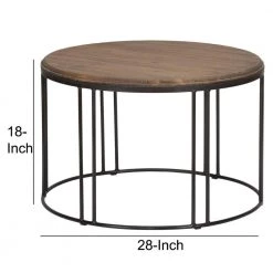 28 in. Brown/Black Medium Round Wood Coffee Table with Wooden Top by Benjara 10 28 in. Brown/Black Medium Round Wood Coffee Table with Wooden Top by Benjara -Cheap Benjara Store brown and black benjara coffee tables bm195732 44 1000