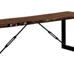 Black and Brown Rectangular Metal Frame Bench with Wooden Seat 14 in. L x 54 in. W x 17.88 in. H by Benjara 11 Black and Brown Rectangular Metal Frame Bench with Wooden Seat 14 in. L x 54 in. W x 17.88 in. H by Benjara -Cheap Benjara Store brown and black benjara dining benches bm183652 1f 1000
