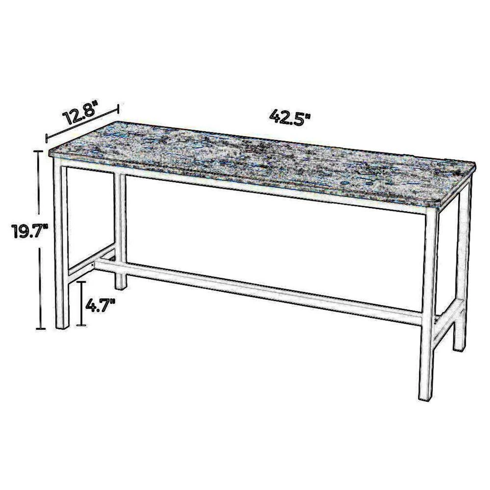 Rustic Brown and Black Wooden Top Indoor Bench with Metal Legs (Set of 2) 12.8" L x 42.5" W x 19.7" H by Benjara 6 Rustic Brown and Black Wooden Top Indoor Bench with Metal Legs (Set of 2) 12.8" L x 42.5" W x 19.7" H by Benjara - Image 6