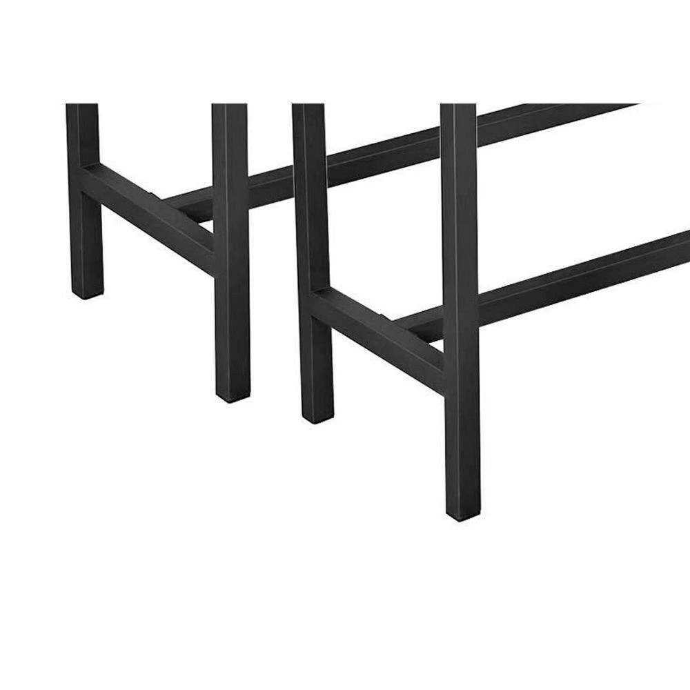 Rustic Brown and Black Wooden Top Indoor Bench with Metal Legs (Set of 2) 12.8" L x 42.5" W x 19.7" H by Benjara 4 Rustic Brown and Black Wooden Top Indoor Bench with Metal Legs (Set of 2) 12.8" L x 42.5" W x 19.7" H by Benjara - Image 4
