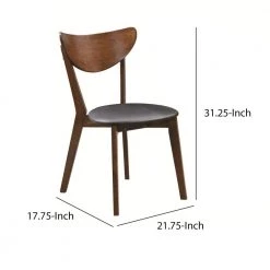 Brown and Black Dining Side Chair with Curved Back (Set of 2) by Benjara -Cheap Benjara Store brown and black benjara dining chairs bm168072 fa 1000