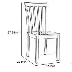 Brown and Black Wooden Seat Dining Chair with Slatted Backrest (Set of 2) by Benjara -Cheap Benjara Store brown and black benjara dining chairs bm183350 44 1000