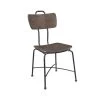 Brown and Black Wood and Metal Dining Side Chairs (Set of 2) by Benjara