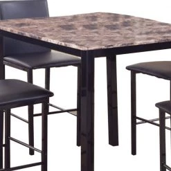 5-Piece Black and Brown Counter Height Dinette by Benjara -Cheap Benjara Store brown and black benjara dining room sets bm157888 1f 1000