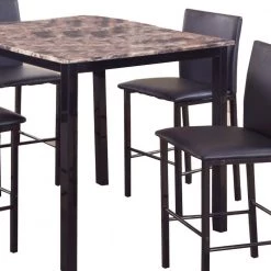 5-Piece Black and Brown Counter Height Dinette by Benjara -Cheap Benjara Store brown and black benjara dining room sets bm157888 4f 1000