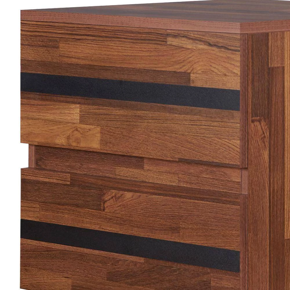 Brown and Black 2-Drawers Wooden End Table with Angled Leg Support by Benjara 2 Brown and Black 2-Drawers Wooden End Table with Angled Leg Support by Benjara - Image 2