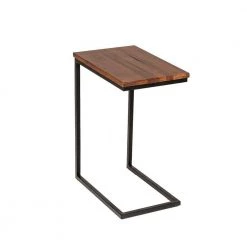 18 in. W Brown and Black C Shaped End Table with Rectangular Wood Top by Benjara -Cheap Benjara Store brown and black benjara end side tables bm219277 c3 1000