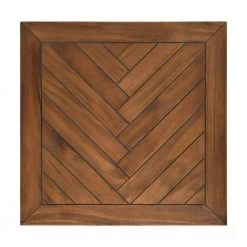 18 in. Brown and Black Square Solid Wood Top End Table with Herringbone and Metal Base by Benjara -Cheap Benjara Store brown and black benjara end side tables bm275616 1f 1000