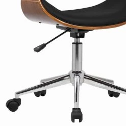 Brown and Black Curved Leatherette Wooden Frame Adjustable Office Chair by Benjara -Cheap Benjara Store brown and black benjara executive chairs bm155774 c3 1000