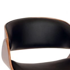 Brown and Black Wooden and Metal Office Chair with Curved Leatherette Seat by Benjara -Cheap Benjara Store brown and black benjara executive chairs bm57639 1f 1000