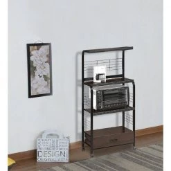 Brown and Black Microwave Cart with Shelf by Benjara 9 Brown and Black Microwave Cart with Shelf by Benjara -Cheap Benjara Store brown and black benjara microwave carts bm157887 31 1000