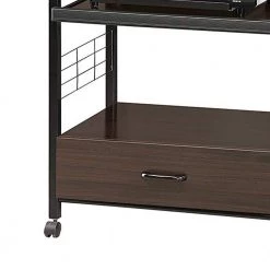 Brown and Black Microwave Cart with Shelf by Benjara 7 Brown and Black Microwave Cart with Shelf by Benjara -Cheap Benjara Store brown and black benjara microwave carts bm157887 4f 1000