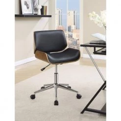 Contemporary Brown and Black Leather Seat Small Back Home Office Chair by Benjara 13 Contemporary Brown and Black Leather Seat Small Back Home Office Chair by Benjara -Cheap Benjara Store brown and black benjara task chairs bm159075 31 1000