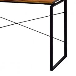 22 in. H with Brown and Black Sled Base Rectangular Writing Desk with X-Shape Back and Wood Top by Benjara -Cheap Benjara Store brown and black benjara writing desks bm209628 c3 1000