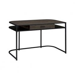 47.25 in. W Rectangular Brown and Black Wooden Writing Desk with 1-Drawer and 2-Compartments by Benjara -Cheap Benjara Store brown and black benjara writing desks bm242023 77 1000