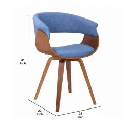 Brown and Blue Mid Century Wooden Dining Chair with Curved Fabric Seating by Benjara 10 Brown and Blue Mid Century Wooden Dining Chair with Curved Fabric Seating by Benjara -Cheap Benjara Store brown and blue benjara dining chairs bm214510 44 1000