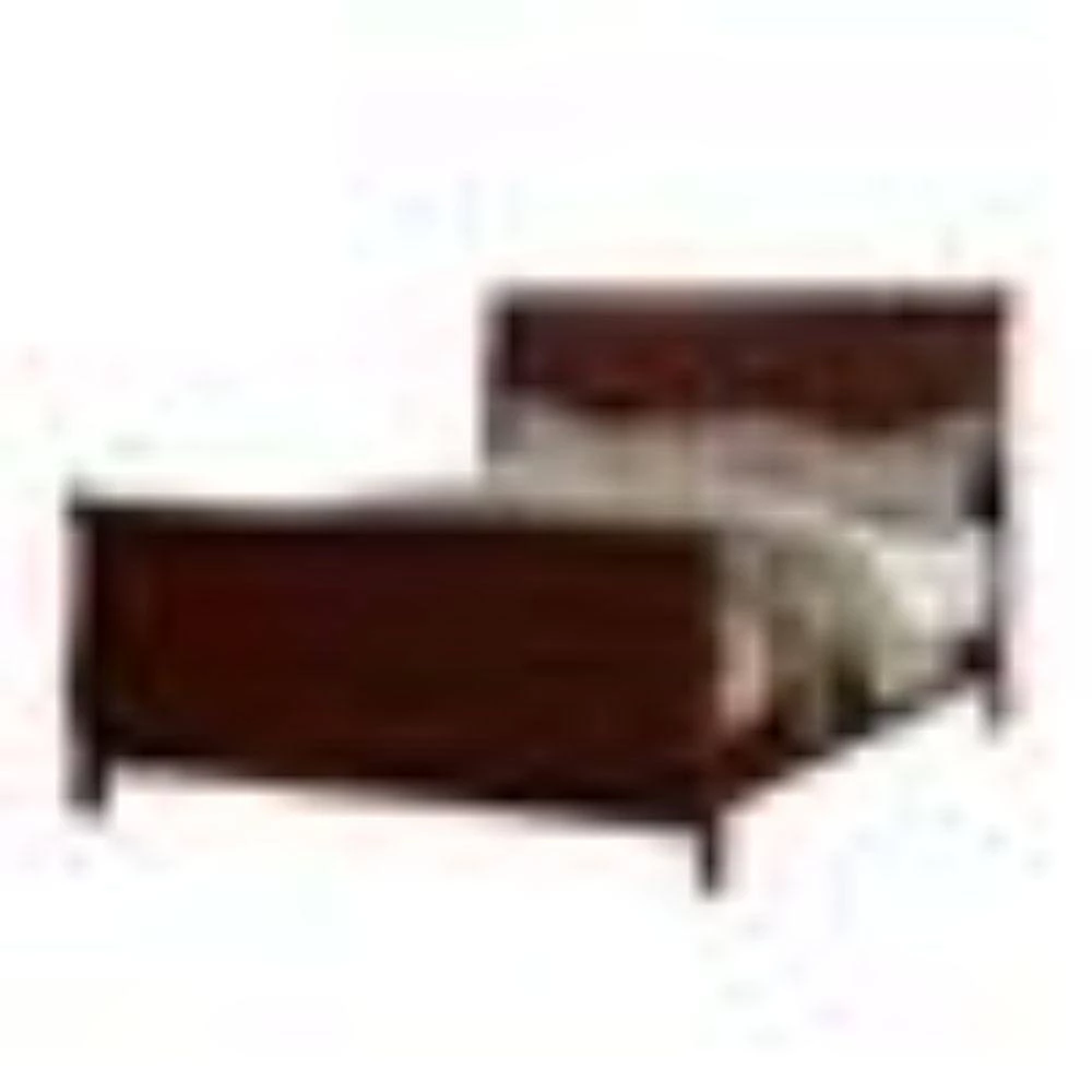 Clean and Convenient Cherry King Wooden Bed by Benjara 2 Clean and Convenient Cherry King Wooden Bed by Benjara - Image 2