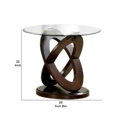 26 in. W Brown and Clear Cross Oval Base End Table with Round Glass Top by Benjara 14 26 in. W Brown and Clear Cross Oval Base End Table with Round Glass Top by Benjara -Cheap Benjara Store brown and clear benjara end side tables bm208008 44 1000