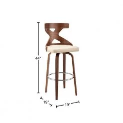 44 in. Brown and Cream Swivel Barstool with Curved Wooden x Back by Benjara 10 44 in. Brown and Cream Swivel Barstool with Curved Wooden x Back by Benjara -Cheap Benjara Store brown and cream benjara bar stools bm270001 40 1000