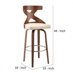 44 in. Brown and Cream Swivel Barstool with Curved Wooden x Back by Benjara 14 44 in. Brown and Cream Swivel Barstool with Curved Wooden x Back by Benjara -Cheap Benjara Store brown and cream benjara bar stools bm270001 44 1000