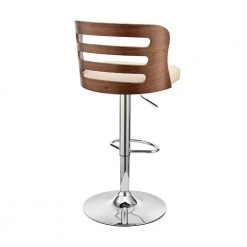 44 in. Brown and Cream Metal Framed Adjustable Barstool with Curved Open Wooden Back by Benjara -Cheap Benjara Store brown and cream benjara bar stools bm270021 1f 1000