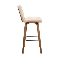 42 in. Brown and Cream Swivel Barstool with Channel Stitching and Wooden Support by Benjara -Cheap Benjara Store brown and cream benjara bar stools bm270030 4f 1000