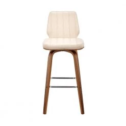 42 in. Brown and Cream Swivel Barstool with Channel Stitching and Wooden Support by Benjara -Cheap Benjara Store brown and cream benjara bar stools bm270030 c3 1000