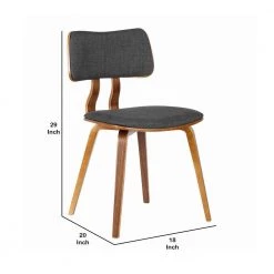Brown and Dark Gray Fabric Upholstered Split Curved Back Wood Dining Chair by Benjara -Cheap Benjara Store brown and dark gray benjara dining chairs bm155658 44 1000
