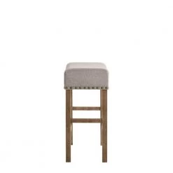 26 in. H Brown and Gray Fabric Upholstered Wooden Counter Height Stool (Set of 2) by Benjara -Cheap Benjara Store brown and gray benjara bar stools bm204368 1f 1000
