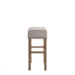 26 in. H Brown and Gray Fabric Upholstered Wooden Counter Height Stool (Set of 2) by Benjara -Cheap Benjara Store brown and gray benjara bar stools bm204368 4f 1000