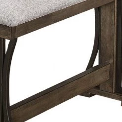 25 in. Brown and Gray Counter Height Fabric Upholstered Bench with Trestle Base by Benjara 8 25 in. Brown and Gray Counter Height Fabric Upholstered Bench with Trestle Base by Benjara -Cheap Benjara Store brown and gray benjara bedroom benches bm215472 4f 1000