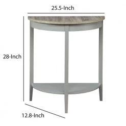26 in. Brown/Gray Half Moon Wood Console Table with Storage by Benjara -Cheap Benjara Store brown and gray benjara console tables bm191264 44 1000