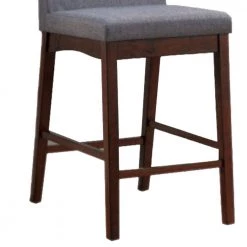 41 in. H Gray and Brown Fabric Padded Counter Height Wooden Chair (Set of 2) by Benjara -Cheap Benjara Store brown and gray benjara dining chairs bm131262 1f 1000