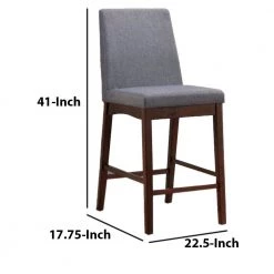 41 in. H Gray and Brown Fabric Padded Counter Height Wooden Chair (Set of 2) by Benjara -Cheap Benjara Store brown and gray benjara dining chairs bm131262 44 1000