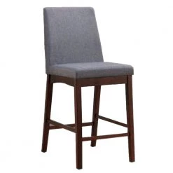 41 in. H Gray and Brown Fabric Padded Counter Height Wooden Chair (Set of 2) by Benjara -Cheap Benjara Store brown and gray benjara dining chairs bm131262 c3 1000