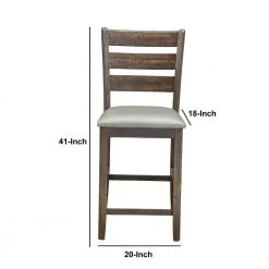Brown and Gray Wooden Pub Height Chairs with Slatted Back and Footrest (Set of Two) by Benjara 10 Brown and Gray Wooden Pub Height Chairs with Slatted Back and Footrest (Set of Two) by Benjara -Cheap Benjara Store brown and gray benjara dining chairs bm196018 44 1000