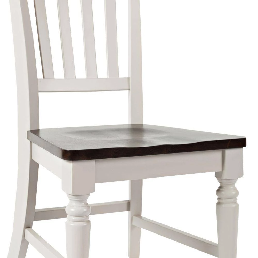 Brown And Light Gray Wooden Chair With Slat Back Design (Set Of 2) by Benjara 5 Brown And Light Gray Wooden Chair With Slat Back Design (Set Of 2) by Benjara - Image 5