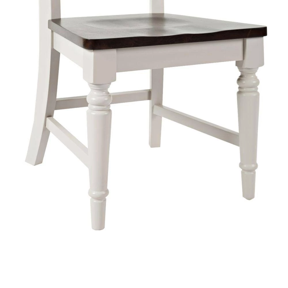 Brown And Light Gray Wooden Chair With Slat Back Design (Set Of 2) by Benjara 6 Brown And Light Gray Wooden Chair With Slat Back Design (Set Of 2) by Benjara - Image 6