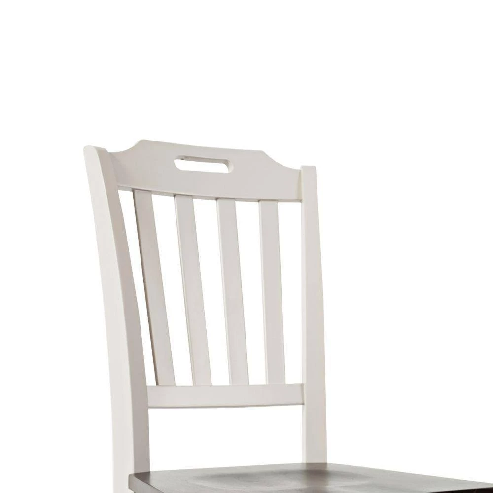 Brown And Light Gray Wooden Chair With Slat Back Design (Set Of 2) by Benjara 4 Brown And Light Gray Wooden Chair With Slat Back Design (Set Of 2) by Benjara - Image 4