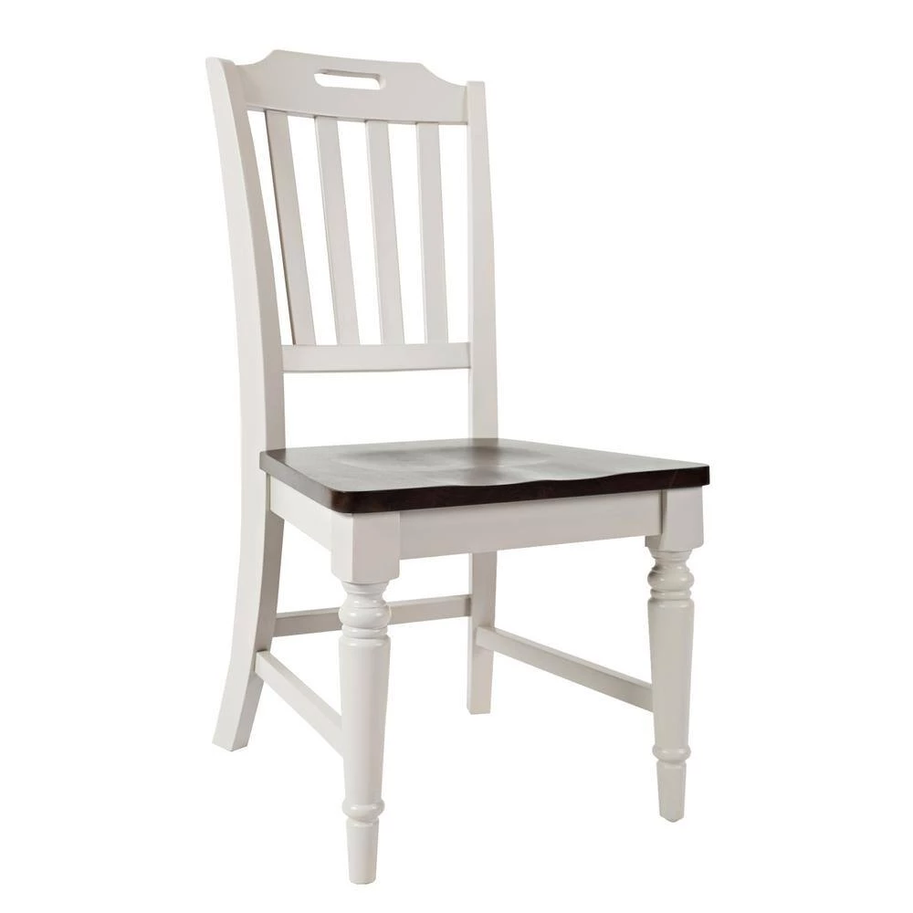 Brown And Light Gray Wooden Chair With Slat Back Design (Set Of 2) by Benjara 2 Brown And Light Gray Wooden Chair With Slat Back Design (Set Of 2) by Benjara - Image 2