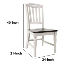 Brown And Light Gray Wooden Chair With Slat Back Design (Set Of 2) by Benjara 14 Brown And Light Gray Wooden Chair With Slat Back Design (Set Of 2) by Benjara -Cheap Benjara Store brown and light gray benjara dining chairs bm183995 fa 1000