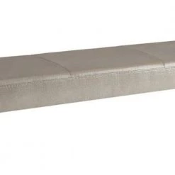 Brown and Silver Metal Frame Bench with Faux Leather Upholstered Cushion Seat 48 in. L x 18 in. W x 23.5 in. H by Benjara -Cheap Benjara Store brown and silver benjara dining benches bm159002 1f 1000