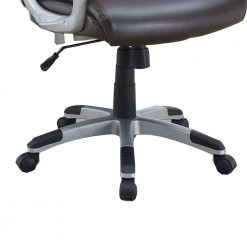 Brown and Silver Leatherette Office Chair with Adjustable Height and Casters by Benjara 8 Brown and Silver Leatherette Office Chair with Adjustable Height and Casters by Benjara -Cheap Benjara Store brown and silver benjara task chairs bm266484 1f 1000