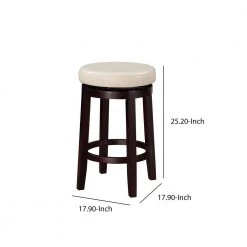 25.2 in. H Brown and White Fabric Upholstered Counter Stool with Slanted Legs by Benjara -Cheap Benjara Store brown and white benjara bar stools bm144158 44 1000