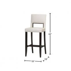 44 in. H Brown and White Wooden Bar Stool with Padded Seat and Backrest by Benjara -Cheap Benjara Store brown and white benjara bar stools bm16673 40 1000