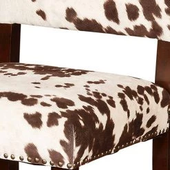38.75 in. H Brown and White Wooden Counter Stool with Cow Print Upholstery by Benjara 11 38.75 in. H Brown and White Wooden Counter Stool with Cow Print Upholstery by Benjara -Cheap Benjara Store brown and white benjara bar stools bm16675 1f 1000