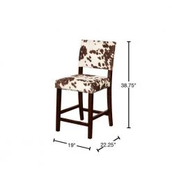 38.75 in. H Brown and White Wooden Counter Stool with Cow Print Upholstery by Benjara 9 38.75 in. H Brown and White Wooden Counter Stool with Cow Print Upholstery by Benjara -Cheap Benjara Store brown and white benjara bar stools bm16675 40 1000